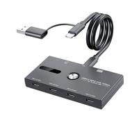 Adaptador divisor USB C 6 en 1 con 4 tipos C y 2 USB hembra para lector de datos rápido y transferencia que mejora la productividad