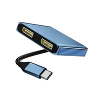 Adaptador divisor USB C a DisplayPort dual 4K a 30Hz, adaptador de monitor dual para pantalla extendida con 2 DisplayPort/USB 3.0/100W PD carga rápida, compatible con MacBook/HP/Dell/Lenovo