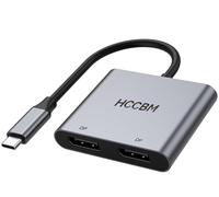 Adaptador divisor USB C a doble DisplayPort (DP) 8K, adaptador de monitor dual para portátiles Dell HP Surface, tipo C a 2 DP Hub Dongle 8K @30hz/4K @144HZ
