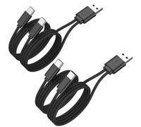 Adaptador divisor USB C de 1.5 pies, 2 en 1 USB A macho a doble tipo C macho, divisor de carga de alimentación (solo para carga, no transmitir datos) para smartphone/reloj, mini ventilador