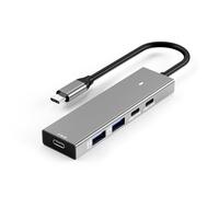 Adaptador divisor USB de aluminio USB 3.2 de 5 en 1, estación de acoplamiento USB 3.2, transferencia rápida de datos de 10 Gbps