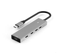 Adaptador divisor USB de aluminio USB 3.2 de 5 en 1, estación de acoplamiento USB 3.2, transferencia rápida de datos de 10 Gbps