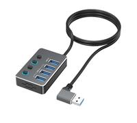 Adaptador divisor USB expandible con 4 puertos independientes USB 3.0 y USB 2.0 indicadores LED para una fácil gestión de dispositivos, adaptador USB con botón de conmutación