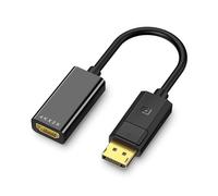 Adaptador DP a HDMI, 25 cm, 4K 120 Hz, 2 K @ 144 Hz, 1080P @ 240 Hz, monitor DP unidireccional a HDMI, conector DP 1.4 macho a HDMI 2.1 hembra compatible con HP, monitor, proyector, portátil y más