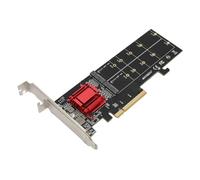 Adaptador Dual M.2 Pcie Nvme Compatible con Tarjeta Vertical, Adaptador para X8 X16 Pci Express, Lectores de Tarjetas de Memoria