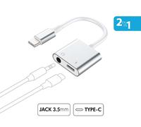 Adaptador Duo USBC/Jack 3.5 + USB C PD100W Reforzado
