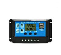 Adaptador Dvi de batería de Panel USB Regulador LCD 10/20A Solar 12V/24V Adaptador de Herramienta Adaptador Audio (Black, One Size)