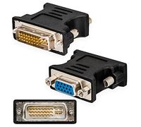 Adaptador DVI-I a VGA 24+5 macho hembra adaptador pasivo de monitor D-SUB analógico DVI-I macho 24+5 / VGA hembra Dual Link conexión suave para monitor, TFT, PC, proyector, tarjeta gráfica