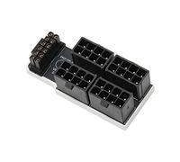 Adaptador en ángulo ATX 4 8P Up, 16 Pines 12P + 4P 32P a 16P 600W 12V HPWR, Placa Adaptadora de Corriente de Tarjeta Gráfica Plug and Play para Escritorio GPU (Plata)