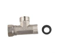 Adaptador en T Cuerpo de acero inoxidable para desviador Bidé Cabezal de ducha G1/2 Conexión roscada Diseño moderno Alta Presión Seguro Fácil Instalación Plata Baño Inodoro