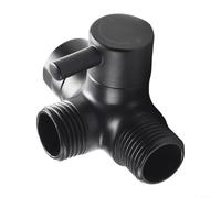 Adaptador en T de 3 vías G1/2, válvula de desviación, carcasa de latón, para ducha de mano y de pie, cromado (negro)