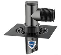 Adaptador en T de lavadora de doble drenaje, construcción de acero inoxidable con válvula magnética para conexión de drenaje de suelo a prueba de olores (B)