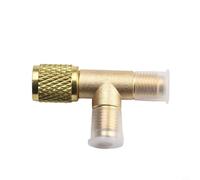 Adaptador en T de válvula de latón acoplador rápido para sistemas R22 R12 R134 con conector de aire acondicionado HVAC roscado SAE de 10.2 cm