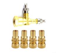 Adaptador en T de válvula TPMS Conector de metal de 3 vías con 4 válvulas de liberación de aire para mantener sistemas de monitoreo de presión de neumáticos compatibles con motocicletas (A)