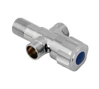 Adaptador en T for grifo de latón G1/2" macho, cromado, accesorio for grifo de ducha de baño, válvula de llenado de 3 vías y desviador de agua.