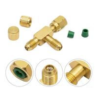 Adaptador en T SAE de 1/4 pulgadas de latón para juego de manómetros de colector de refrigeración