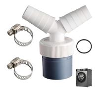 Adaptador en Y Doble para Desagüe de Lavadora y Lavavajillas, Con Conexión de Entrada 18-24 mm y Salida para Tubo de 40 mm, Incluye 2 Abrazaderas para Instalación Segura y Sencilla