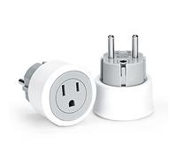 Adaptador Enchufe Americano a Español Adaptador Americano a Europeo Adaptador de Enchufe de Viaje USA a España Adaptador EEUU a EU Blanco 2 Piezas