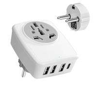 Adaptador Enchufe Americano a Español Adaptador Enchufe Universal a Europeo con 3 Puertos USB y 1 Tipo C para USA Reino Unido Europa Canada a España Tipo E/F