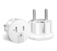 Adaptador Enchufe Europeo a Americano, 2 Piezas Adaptador Americano a Europeo, A-daptador Enchufe USA a Europa, E nchufe A mericano a E-uropeo para E-uropa USA Francia Alemania España Austria
