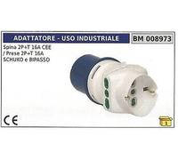 Adaptador Enchufe Industrial 2 Polos + Terra 16A Cee Prensa Schuko