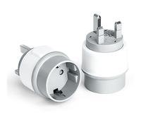 Adaptador Enchufe Ingles a Español Adaptador de Viaje Europa a Reino Unido Adaptador Enchufe UK Tipo E/F a Tipo G para Britanico Irlanda Escocia Blanco 2 Piezas