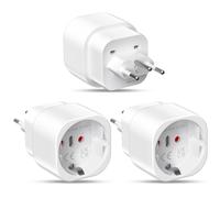 Adaptador Enchufe Suiza 3 Piezas, Adaptador de Enchufe Viaje EU a Tipo J, Enchufe Tipo J para Maldivas, Ruanda, Liechtenstein