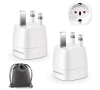 Adaptador Enchufe UK, 2 Piezas Adaptador Enchufe Ingles a Español, Adaptador Enchufe Irlanda para Reino Unido Irlanda Escocia Britanico Maldivas, Adaptador de Viaje Tipo G