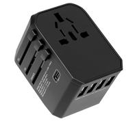 Adaptador Enchufe Universal,Adaptador de Viaje,Enchufe Universal Viaje con 4 USB y 1 USB C,para USA, UK, Irland, Austuralia, Cargador para Más de 224 Países, Travel Plugs