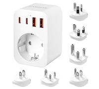 Adaptador enchufe universal para todo el mundo, adaptador enchufe uk de viaje internacional con USB-A/Tipo C, enchufe usb tipo G/B/I/A/M/D Adaptadores de viaje para Reino Unido/EE. UU./Australia/Japón