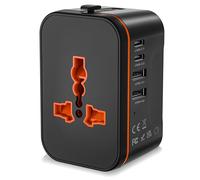 Adaptador Enchufe Universal, Internacional Adaptador de Viaje con 2 USB y 2 USB C, Adaptador Universal Enchufe Viaje Cargador Universal Travel Adapter para EU, Reino Unido, Americano, Canadá,Australia