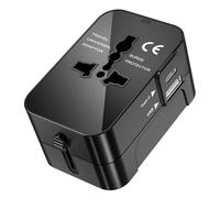 Adaptador Enchufe Universal, Internacional Adaptador de Viaje con USB y USB C, Adaptador Universal Enchufe Viaje Cargador Universal Travel Adapter para EU, Reino Unido, Americano, Canadá, Australia
