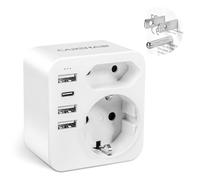 Adaptador Enchufe USA England Adaptador Americano mit 3 USB 2.4A Europa español 2-Pin a 3-Pin EEUU para Mexico, Canada, Tailandia, Perú, Colombia,Tipo B