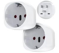 Adaptador Enchufe USA Viaje Europa Tipo C E F a Estados Unidos Tipo B | Compatible con US, Canadá y México Viaje. Pack de 2 Toma de Corriente EU a US Conector Convertidor Eléctrico, Blanco