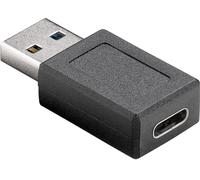 Adaptador Enchufe USB A 3.0 Macho - USB-C Hembra (Negro) - GOOBAY