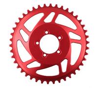 Adaptador espaciador de plato de bicicleta eléctrica 42T para sistemas Bafang Mid-Drive para corregir el desplazamiento de la cadena con construcción de aluminio (rojo)