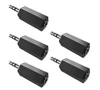 Adaptador estéreo de 3,5 mm a mono, paquete de 5 conectores chapados en oro de 3,5 mm de 1/8 pulgadas TRS estéreo macho a conector hembra mono de 3,5 mm