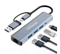 Adaptador Ethernet a USB C, Adaptador USB Ethernet 1000 Mbps Adaptador USB a Ethernet, Adaptador E-thernet con 3 USB 3.0 y U-SB C, USB C E-thernet para Windows XP/Mac/Linux/Chromebook