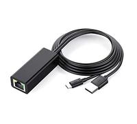 Adaptador Ethernet Cable de AlimentacióN para TV Stick (2.A GeneracióN), 4K Stick, TV, Adaptador de LAN Cable -USB a RJ45, Negro