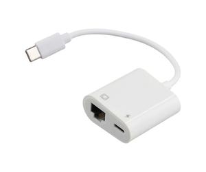 Adaptador Ethernet OTG USB-C a RJ45 para LAN Ethernet con cable, compatible con varios dispositivos, velocidad de 100 Mbps