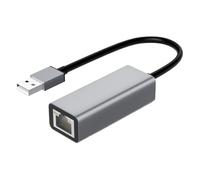 Adaptador Ethernet USB 2.0 A RJ45 Aluminio 5.9x2.6x1.7cm 100Mbps - Tarjeta Red Cableada Tipo C Sin Controlador para Portátil, Sobremesa, Tablet & Móviles