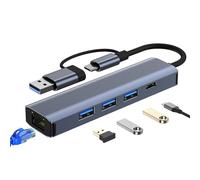 Adaptador Ethernet USB C,Adaptador USB a Ethernet,Adaptador de Red USB Multifuncional Adaptador Ethernet para computadora portátil - Práctico Adaptador de Internet RJ45, concentrador USB con Ethernet