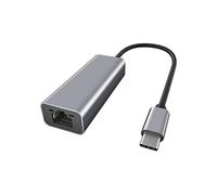Adaptador Ethernet USB C - EWENT - Gigabit 1000Mbps - Compatible con PC/Mac/iPad Pro - Aluminio gris