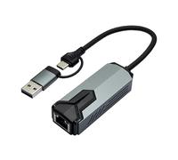 Adaptador Ethernet USB Tipo C Compacto Convertidor De Internet por Cable De 5 Gbps Durabilidad Construcción Metálica Tamaño Portátil Adaptador Ethernet Gigabit USB Tipo C