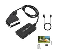 Adaptador Euroconector a HDMI, Convertidor SCART a HDMI 1080P, Audio y Video con Cable, Compatible con PS2, PS3, Xbox, N64, VCR, VHS, STB, DVD, para Televisores y Monitores HD