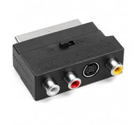 Adaptador Euroconector, Adaptador SCART a 3 RCA + S-Video con Interruptor IN/out, Convertidor de Conexión AV Analógica para TV, VHS, DVD, Consolas Retro, Reproductores de Vídeo y Equipos de Audio