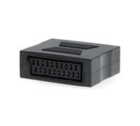 Nedis Adaptador euroconector - euroconector hembra - euroconector hembra - niquelado - recto - ABS - negro - 1 pieza - caja