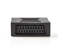 Nedis Adaptador euroconector - euroconector hembra - euroconector hembra - niquelado - recto - ABS - negro - 1 pieza - caja