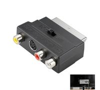 Adaptador Euroconector RCA, Adaptador SCART a RCA X3 y S-Video con Interruptor Entrada/Salida, Conector AV para Audio Estéreo L/R Vídeo Compuesto, TV, VHS, DVD, Decodificador, Consola Retro, Grabador
