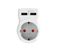 Adaptador Europeo a Reino Unido USB, 2 Puertos, 3.1A, Compatible con Dispositivos móviles, Carga rápida y conexión Segura.